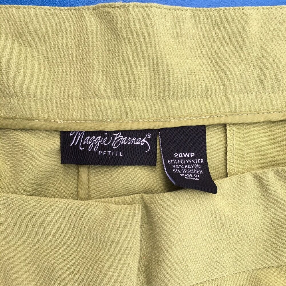 Maggie Barnes Catherines Diane Fit Pants 24WP Green Wide Leg Cuff Career NEW - Picture 5 of 12